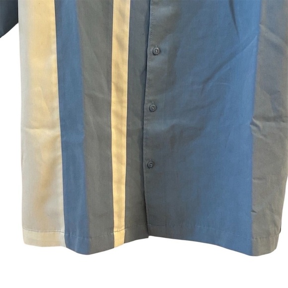 Royal Palm Men's Striped Blue Short Sleeve Button-Up Shirt Size L - Picture 3 of 7